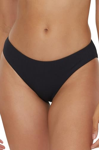 BECCA Modern Edge - Women's Shirred American Bikini Bottom, Cheeky Coverage, Swimwear Separates for Women, Black, Small | Amazon (US)