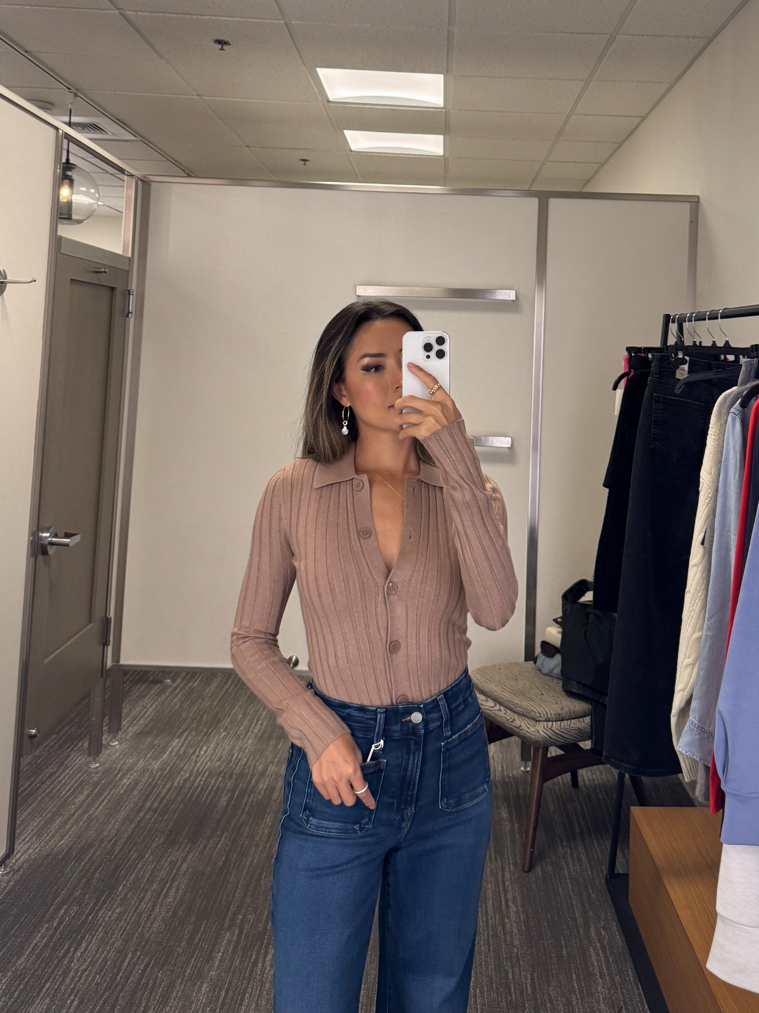 Perfect fall look! Ribbed cardigan and wide leg jeans + dark leather or brown suede and a suede bag - XS the sweater #nsale (the jeans sold out!!! They were good American good waist patch pocket - hopefully they bring them back because they are sooo nice, soft and good quality + great style)

#LTKStyleTip #LTKFindsUnder100 #LTKSaleAlert