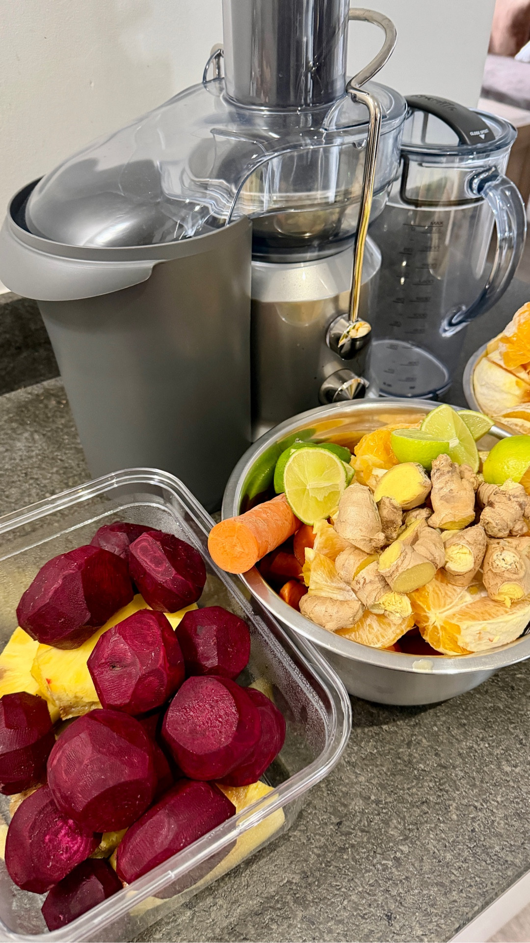 Glowing skin truly starts from within.
This week’s juice is all about nourishment: fresh ginger shots for immunity + a simple carrot–beet blend that supports gut health, circulation, and that natural radiance everyone is talking about.

Carrots are rich in natural beta-carotene (retinol precursor) and beets are packed with antioxidants + nitrates to help your body feel energized and balanced.
Juicing at home keeps it clean, minimal, and intentional — just how wellness should feel. #wellnesseveryday #glowfromwithin #guthealthmatters #juicingathome #gingershots #retinolrich #carrotjuice #beetjuicebenefits #elegantanddriven #krupawellness #ltkhealth #ltkliving #ltkwellness

#LTKselfcare #LTKfitnessgoals #LTKBeauty