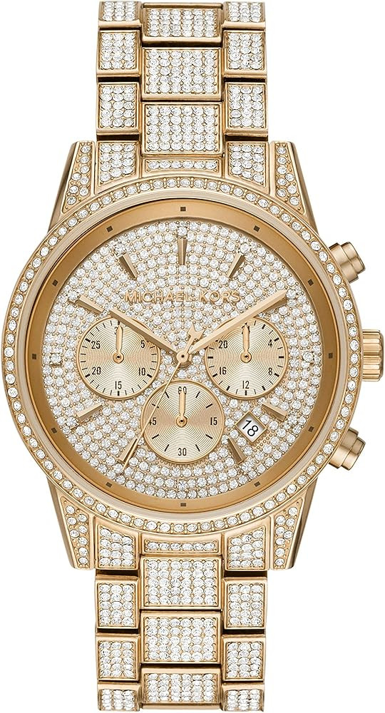 Michael Kors Ritz Women's Watch, Stainless Steel and Pavé Crystal Watch for Women | Amazon (US)