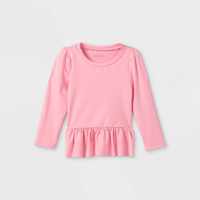 Toddler Girls' Ruffle Rash Guard - Cat & Jack™ Pink | Target
