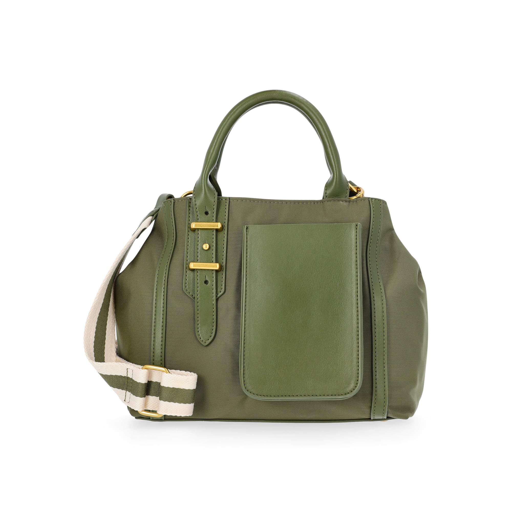 Free Assembly Women's Mixed Media Satchel, Army Green | Walmart (US)