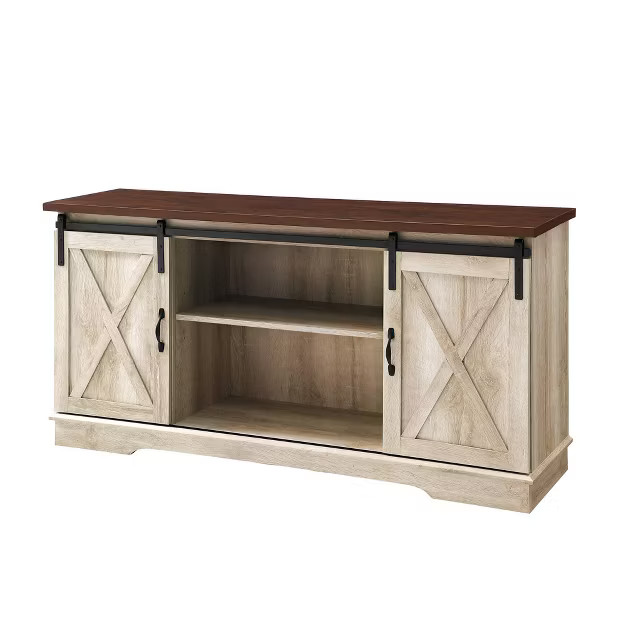 Modern Sliding Barndoor Farmhouse TV Stand for TVs up to 65" - Saracina Home | Target