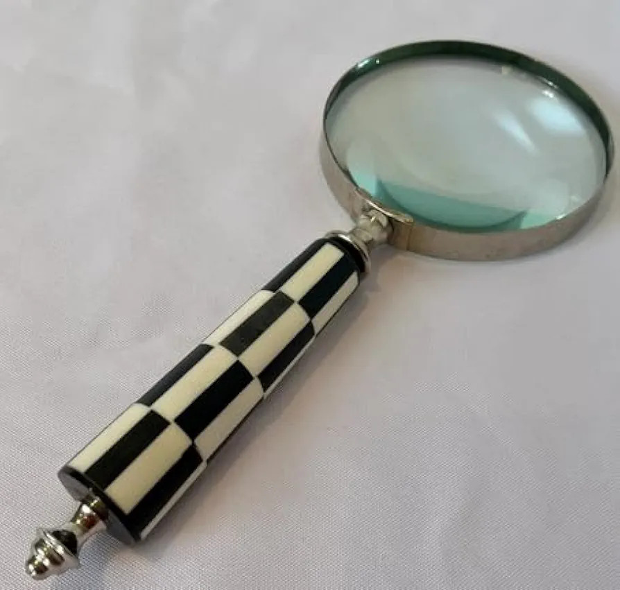 Generic Large Black and White Checkered Extra Strong Magnifying Glass Reading aid Office Gift Gra... | Amazon (US)