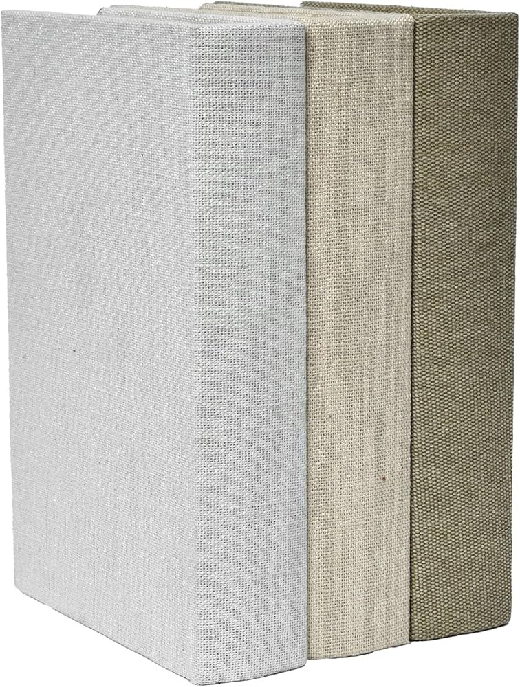 Modern Linen and Wood Decorative Faux Book Boxes Set of 3 | Amazon (US)