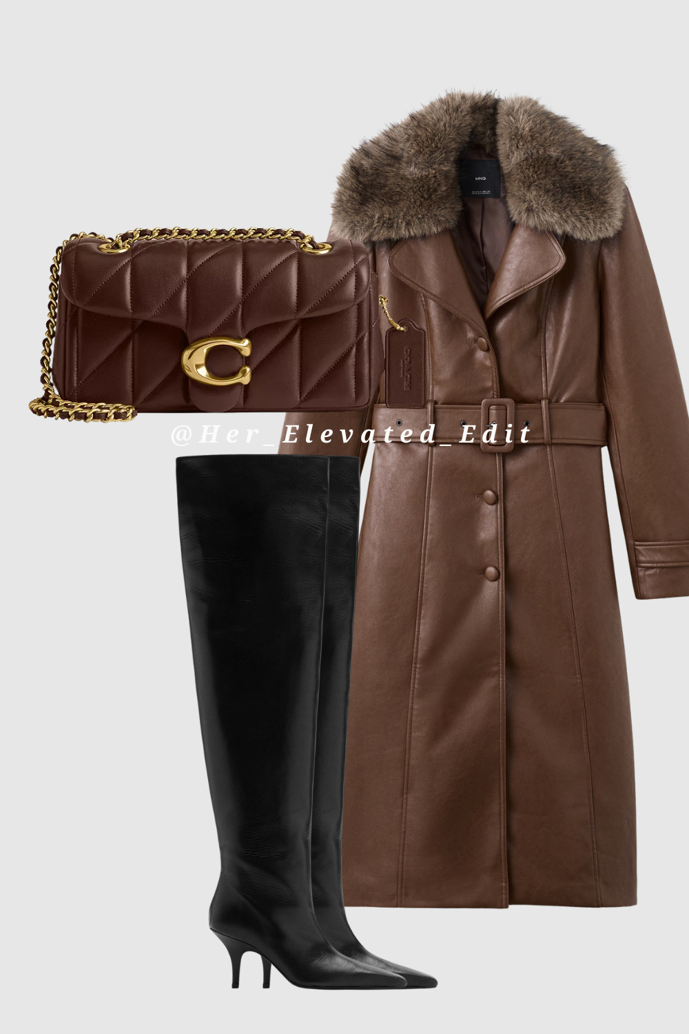 
A classic winter statement that never feels dated.

This look pairs a rich brown belted coat with sleek black knee-high boots and a quilted shoulder bag for an effortlessly polished finish. It’s structured, timeless, and perfect for cold days when you still want to look pulled together.

An easy formula for dinners, city walks, or winter events where style matters without overdoing it.
Everything linked for easy styling 🤎

#LTKWinterStyle #LTKSeasonal #LTKClassic 

 