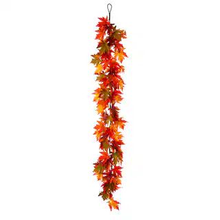 Glitzhome® 6ft. Fall Lighted Maple Leaves Garland | Michaels | Michaels Stores
