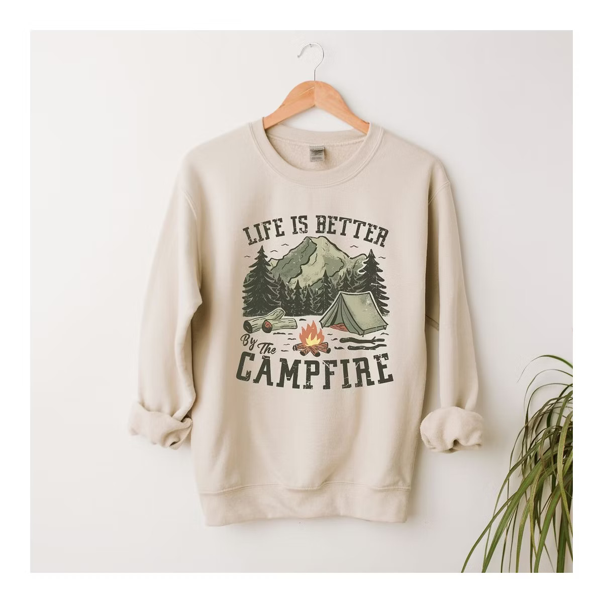 Simply Sage Market Women's Graphic Sweatshirt Life Is Better By The Campfire Tent | Target