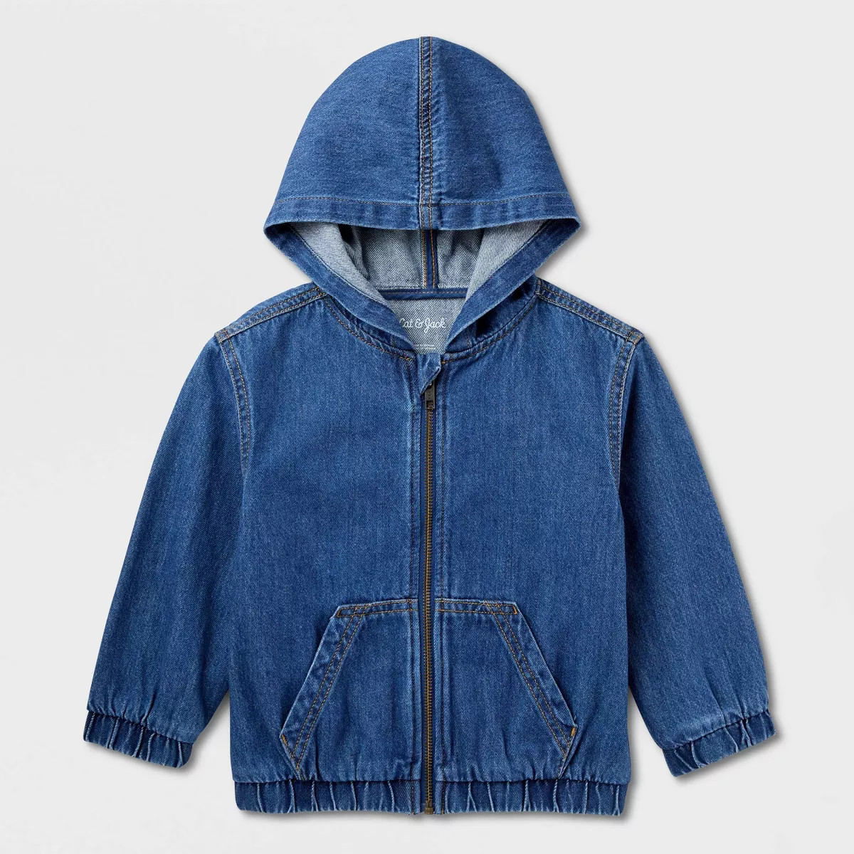 Toddler Boys' Hooded Denim Jacket - Cat & Jack\u2122 Medium Wash 4T | Target