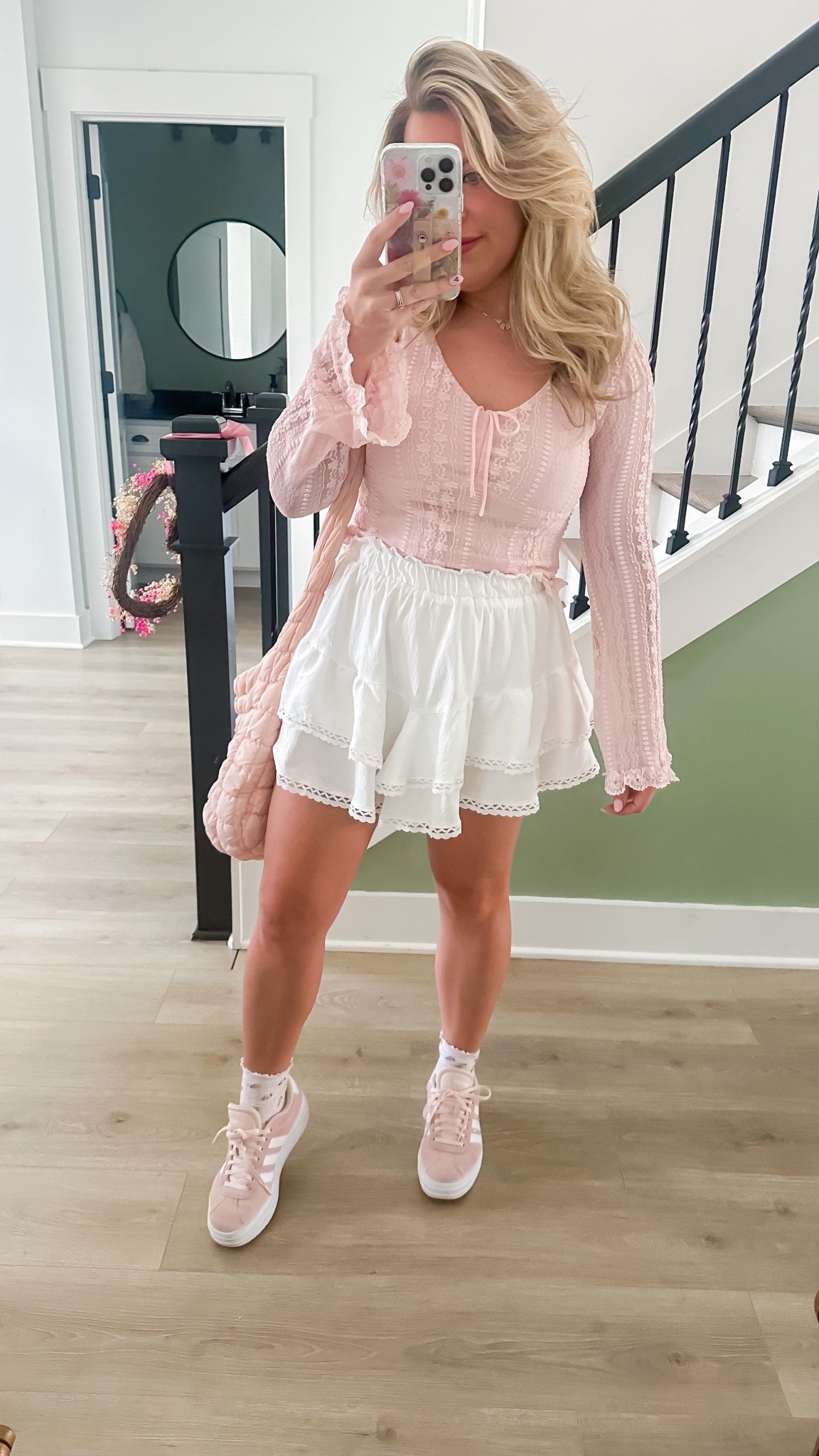 Amazon ruffle skirt. Spring outfit idea 