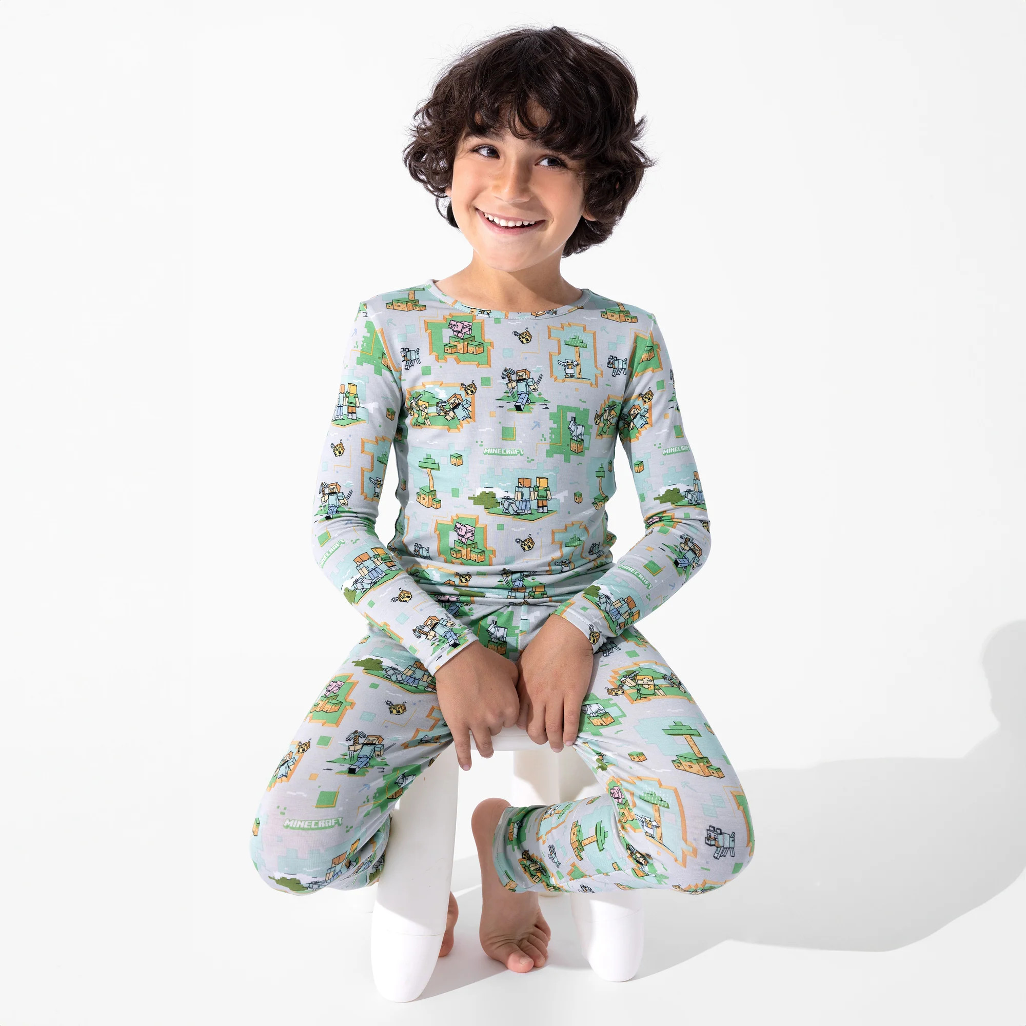 Minecraft Overworld Dreams Bamboo Kids Pajamas | Bellabu Bear