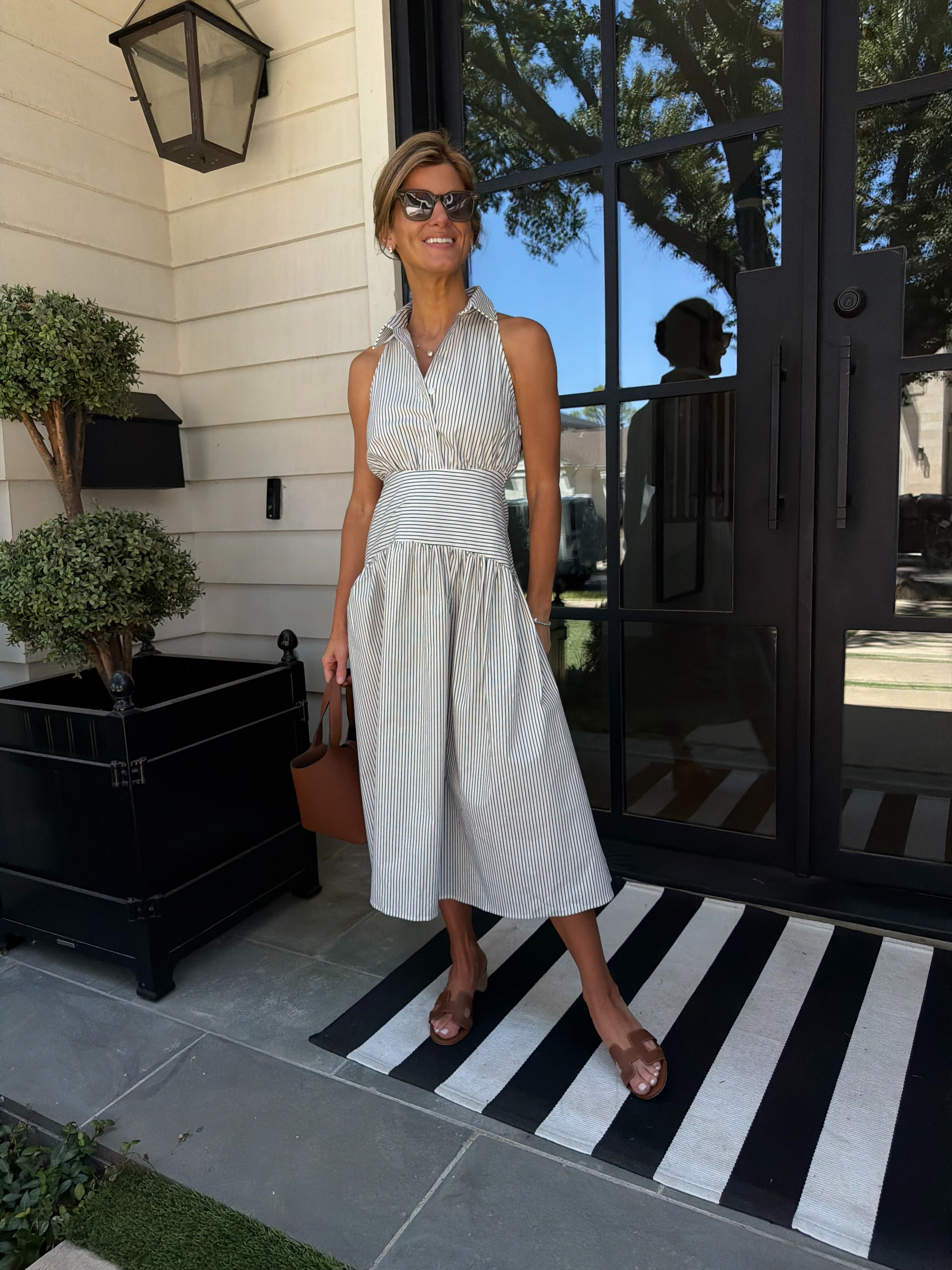 Anthropologie drop waist striped dress. Obsessed with this silhouette  

 