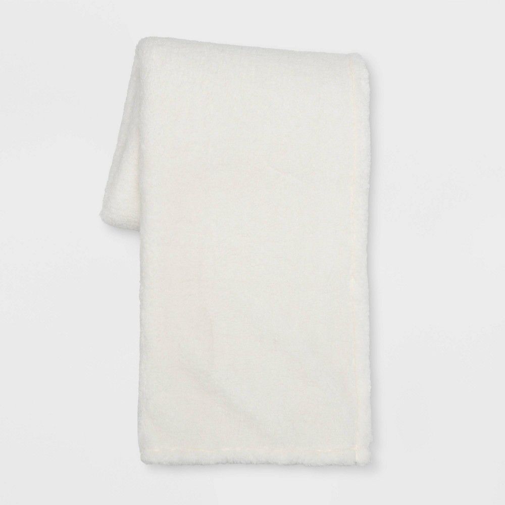 Sherpa Throw Blanket Cream - Room Essentials | Target