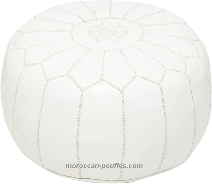 leather luxury ottomans footstools white unstuffed | Amazon (US)