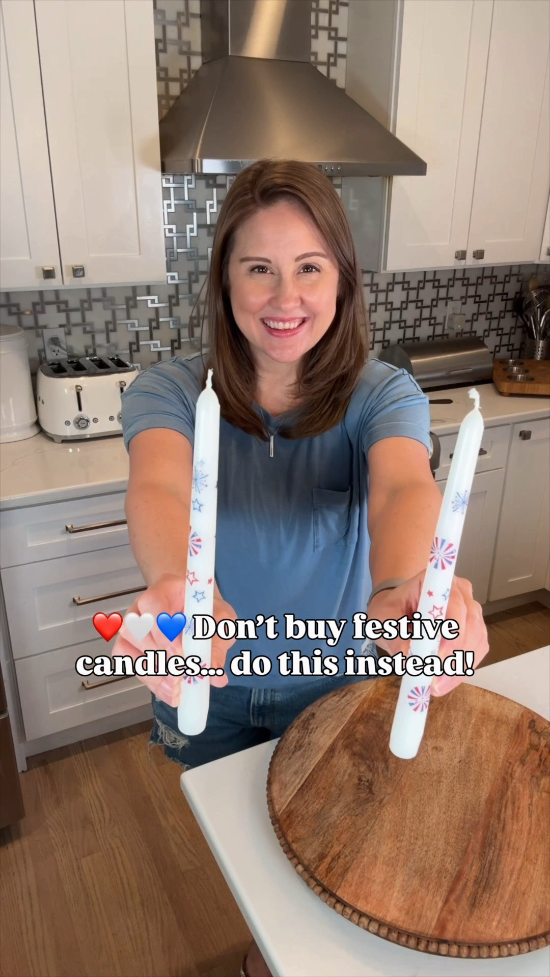 🇺🇸 The easiest way to make plain candles look party-ready! ✨ I used temporary tattoos on simple white candles, and they instantly turned into the cutest patriotic decor. ❤️🤍💙 Such an easy DIY for your 4th of July table, BBQ, or summer celebration!

Everything you need to recreate this quick candle makeover is linked in my LTK! ✨

#LTKHome #LTKDIY #LTKHoliday #FourthOfJulyDecor #SummerDecor #Candles #LifeHack

#LTKSeasonal #LTKHome