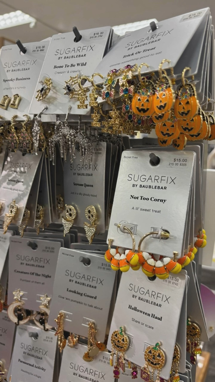 Look at how fun these Fall/Halloween themed earrings are at Target! I love the candy corn and pumpkin ones! 🎃
#sugarfix #target 

#LTKSeasonal #LTKStyleTip #LTKFindsUnder50