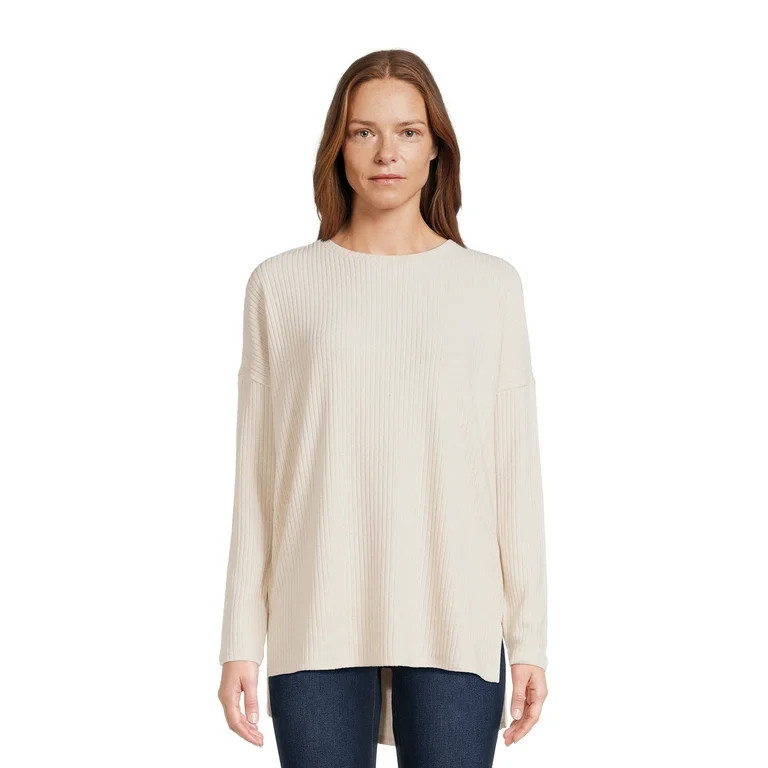 Time and Tru Women's Ribbed Tunic Top, Sizes S-XXXL | Walmart (US)