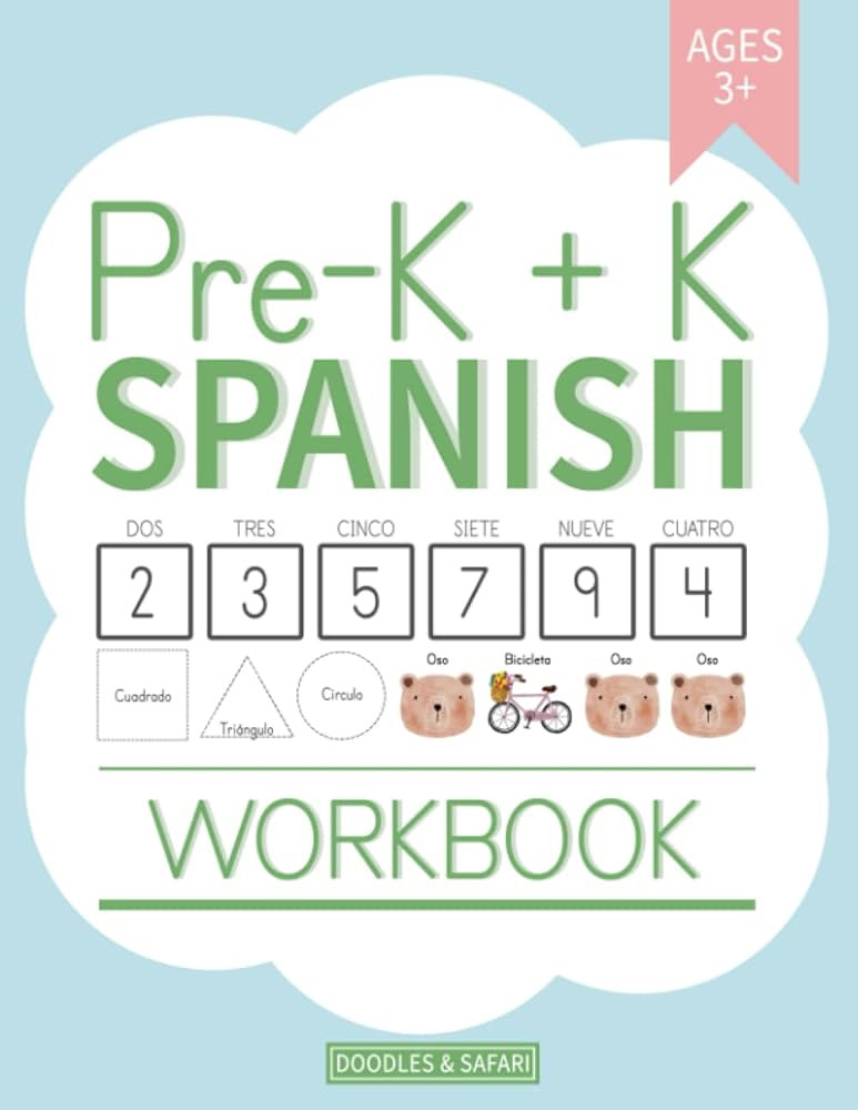 Pre-K + K Spanish Workbook: Preschool and Kindergarten Workbook for Kids Age 3-5 | Basic Spanish ... | Amazon (US)