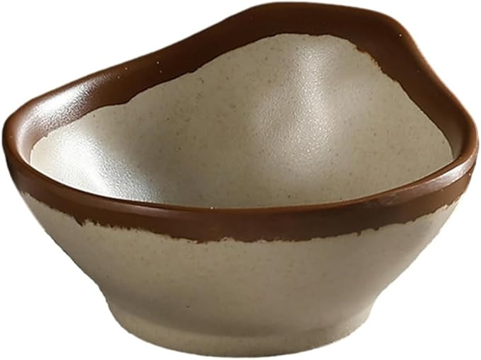 European-style solid color simple anti-drop imitation ceramic pottery round small bowl-4.75 inch ... | Amazon (US)