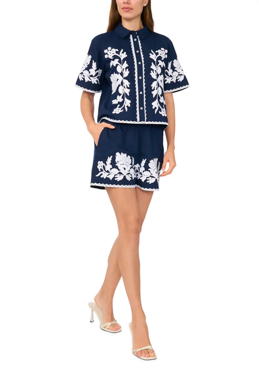 Petite Embroidered Blouse | Belk