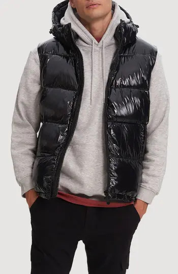Noize Ledger Hooded Puffer Vest in Black at Nordstrom Rack, Size X-Large | Nordstrom Rack