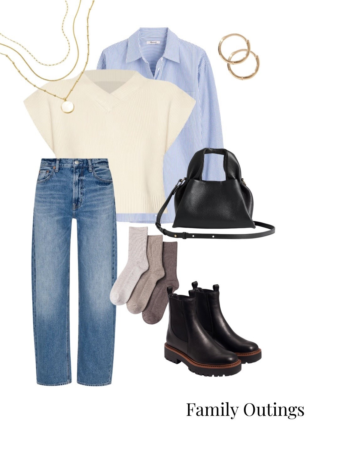 Family outing uniform.
Easy layers, classic denim, comfortable staples that work for long days out together.

#LTKdayinmylife #LTKootd #LTKmomlife