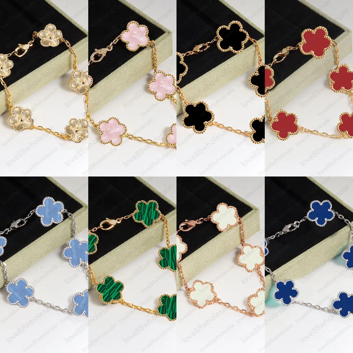 Save Big on Bulk Mother Pearl Clover Jewelry Designer Bracelet Classic Clover Charm Bracelet Moth... | DHGate