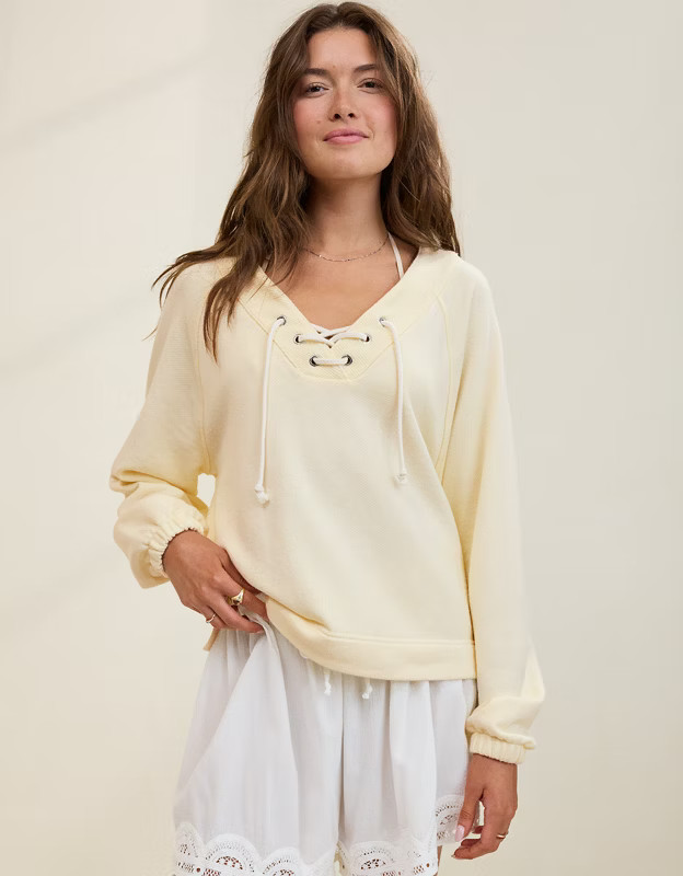 Aerie Lace Up Sweatshirt | Aerie
