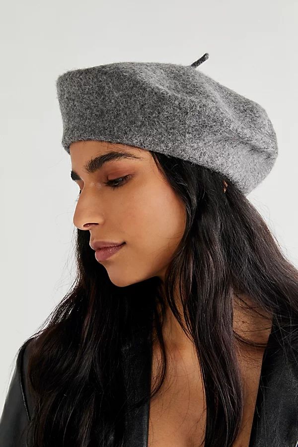 Du Jour Beret by Free People, Charcoal, One Size | Free People (Global - UK&FR Excluded)