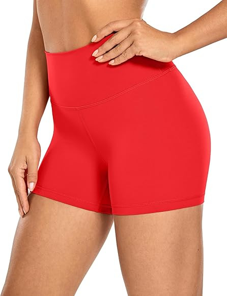 CRZ YOGA Women's Naked Feeling Biker Shorts - 4 Inches High Waist Yoga Workout Running Gym Spande... | Amazon (US)