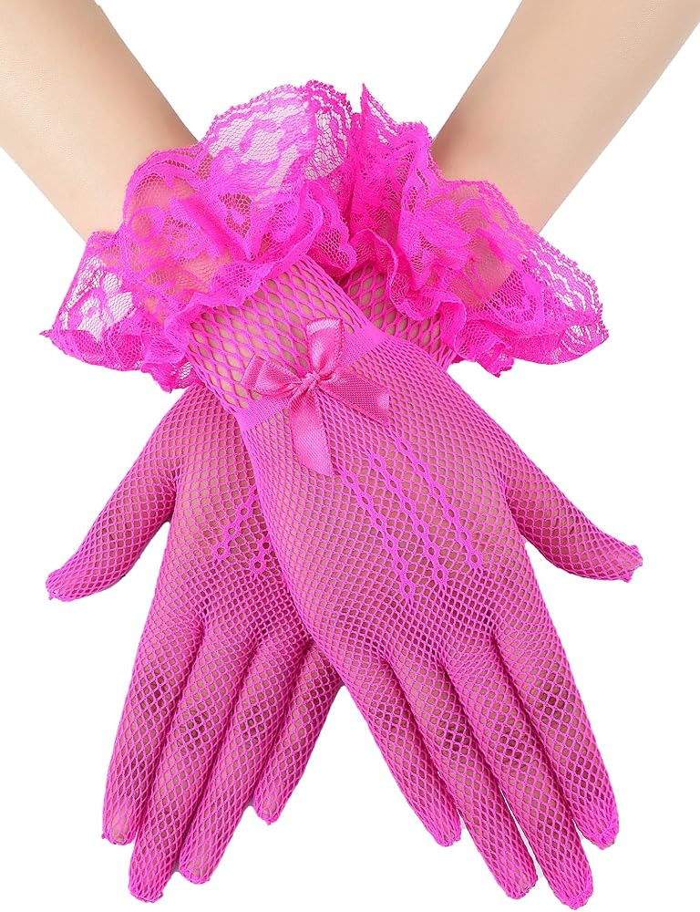 SATINIOR Women Lace Gloves Elegant Short Lace Tea Party Gloves for Women Dinner Party Wedding | Amazon (US)