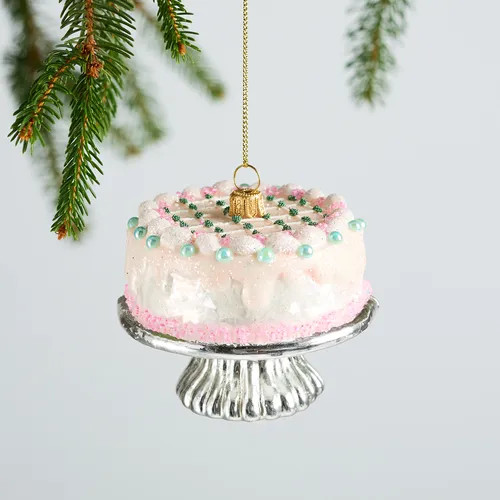 Sur La Table Pink Cake Glass Ornament, 2.95" | Sur La Table