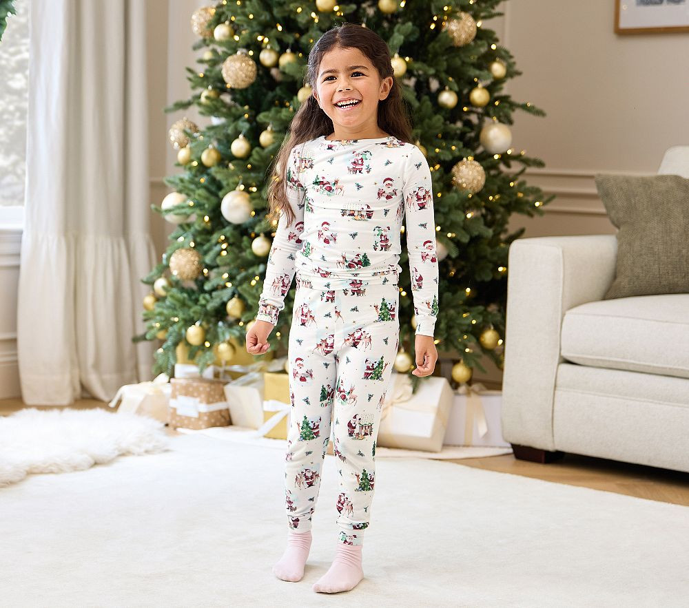 Holly Jolly Santa Tight Fit Kid Pajama Set | Pottery Barn Kids