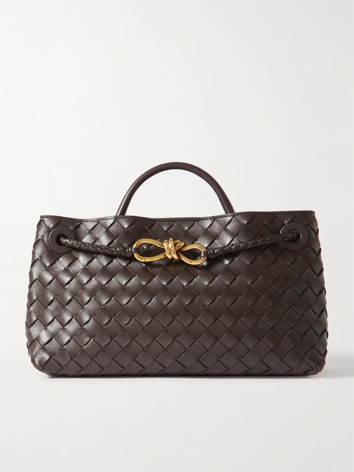 Bottega Veneta - East/west Andiamo Small Intrecciato Leather Tote - Dark brown | NET-A-PORTER (UK & EU)