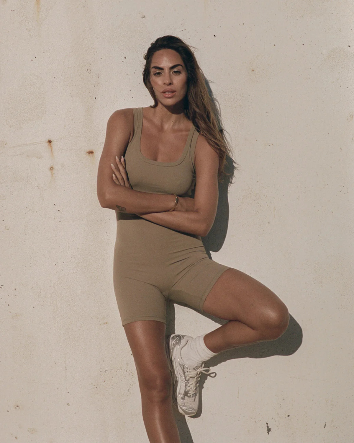 Ultimate Scoop Neck Sleeveless Romper - Deep Sand | Adanola UK