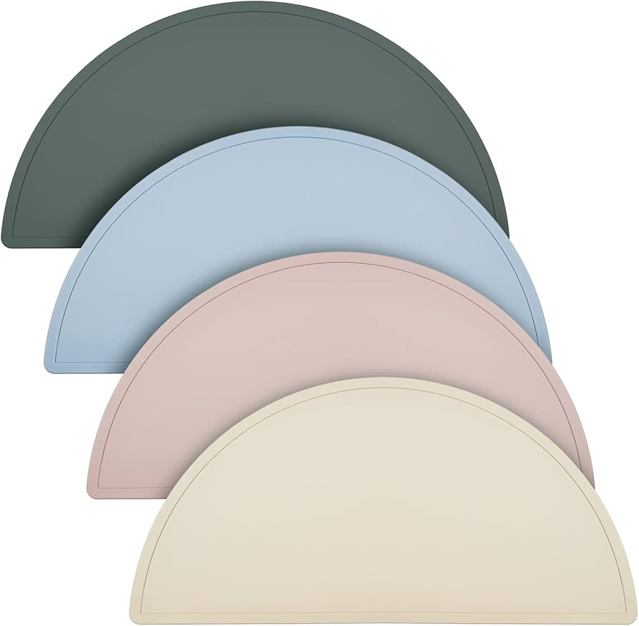 4 Packs Silicone Placemats for Baby Non Slip Placemats for Kids Toddlers Food Table Mats Portable... | Amazon (US)