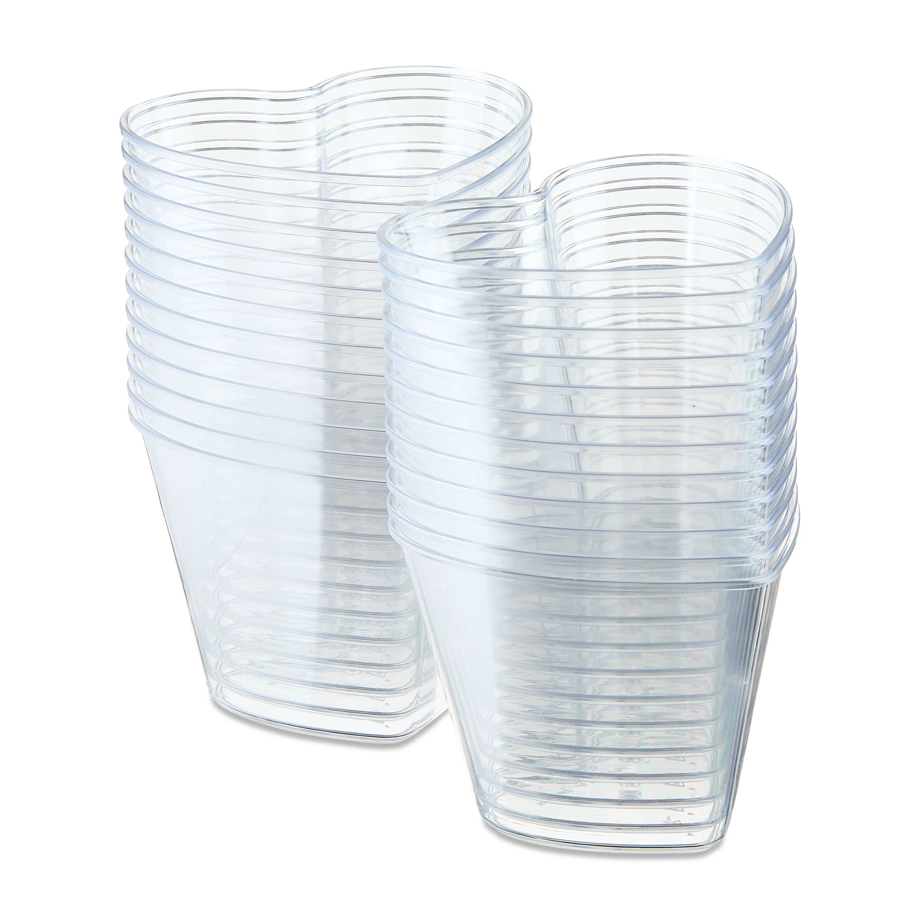 Way to Celebrate 24 Count Heart-Shaped Cups for Valentine's Day - Durable Plastic, 3.15 Inch Heig... | Walmart (US)