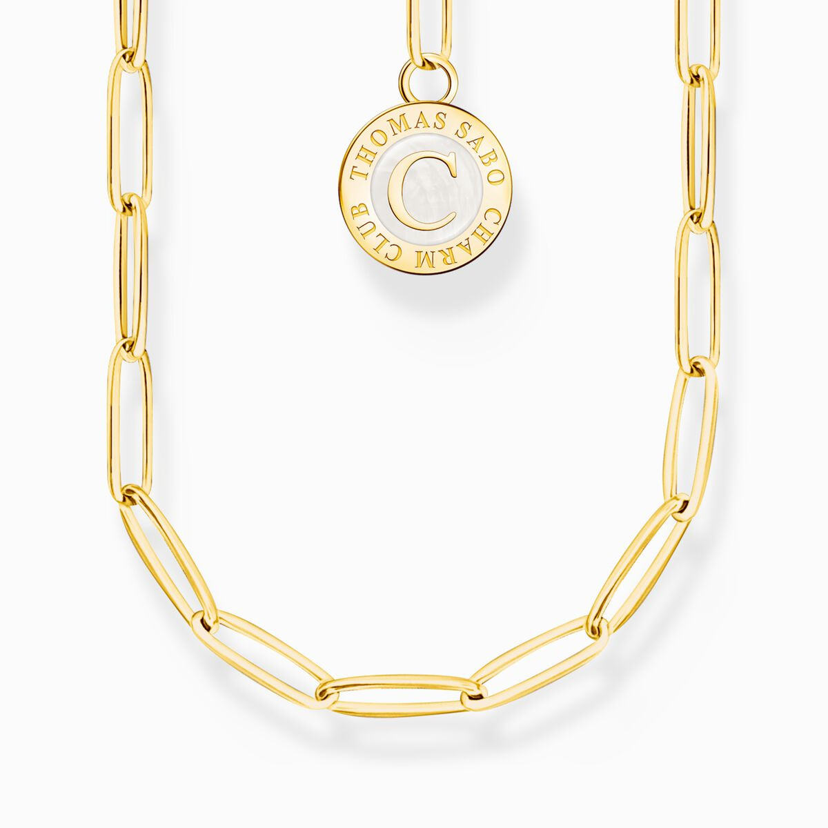 Member Charm-Kette mit weißem Charmista Coin vergoldet | THOMAS SABO (DE)