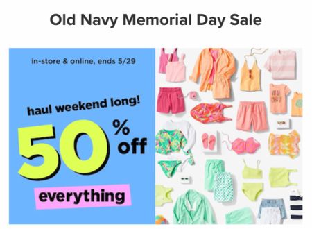 Old navy Memorial Day Sale! 50% off everything! Great time to stock up with your summer favorites! Our Disney favs are on SALE too!

#LTKStyleTip #LTKSaleAlert #LTKKids