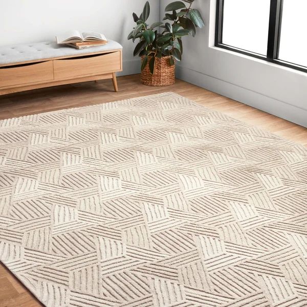 Gould Geometric Hand Tufted Wool Brown Area Rug | Wayfair Professional