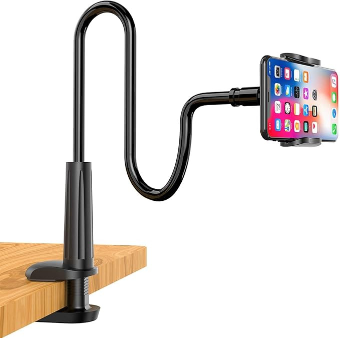 SHAWE Phone Holder Bed Gooseneck Mount - Flexible Arm 360 Mount Clip Adjustable Bracket Clamp Sta... | Amazon (US)