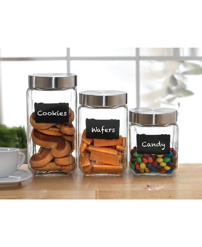 Circle Glass Provincial Chalkboard Canister, Set of 3 & Reviews - Home - Macy's | Macys (US)