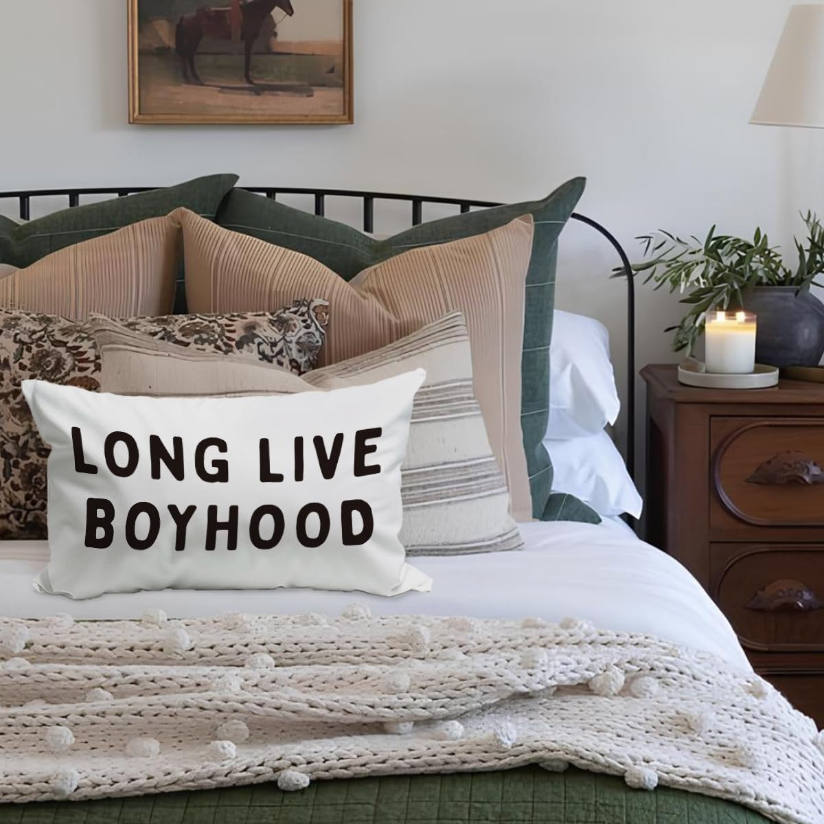 Playroom Decor, Long Live Boyhood Throw Pillow Cover 12x20, Boys Room Decor, Pillowcase Cushion C... | Amazon (US)