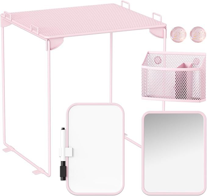 Pink Locker Accessories with Locker Shelf, Magnetic Mirror, Magnetic Pen Holder, Magnetic Small W... | Amazon (US)