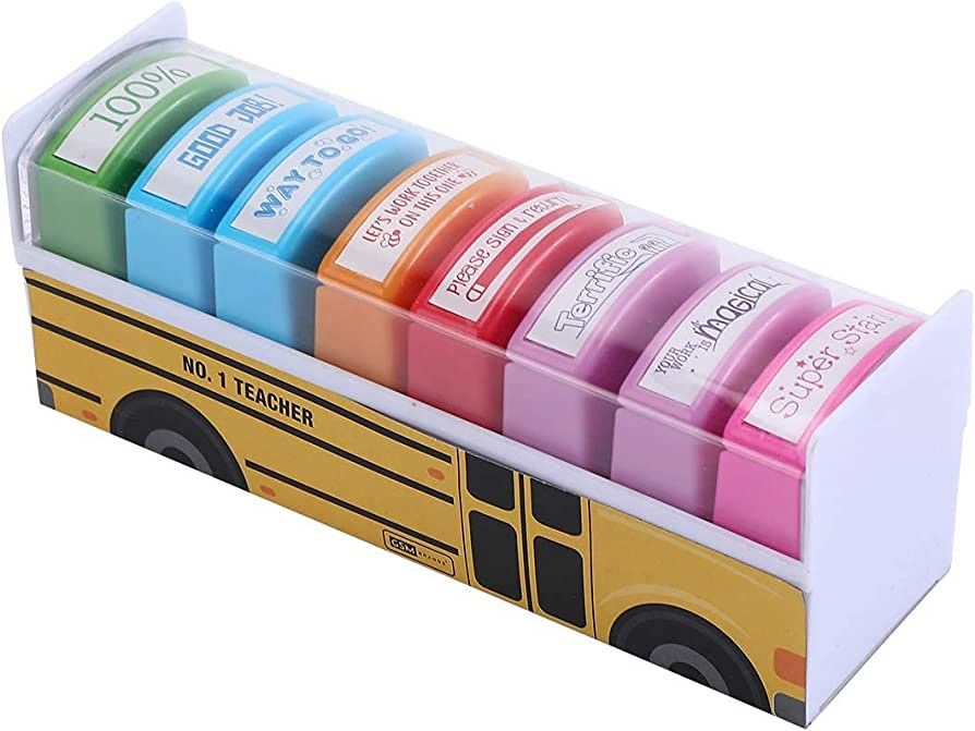 Teacher Stamps - Self Inking Motivational Encouraging and Colorful Set for School Classroom and H... | Amazon (US)
