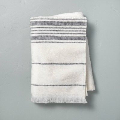 Multistripe Bath Towels Cream/Gray - Hearth & Hand™ with Magnolia | Target