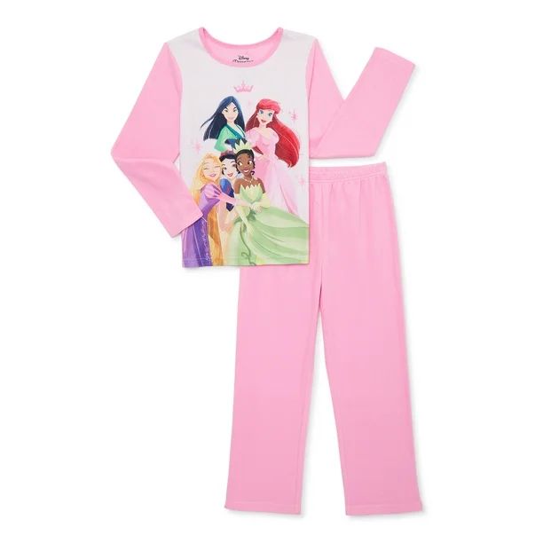 Disney Princess Girls Long Sleeve Top and Pants Pajama Sleep Set, 2-Piece, Sizes 4-12 - Walmart.c... | Walmart (US)