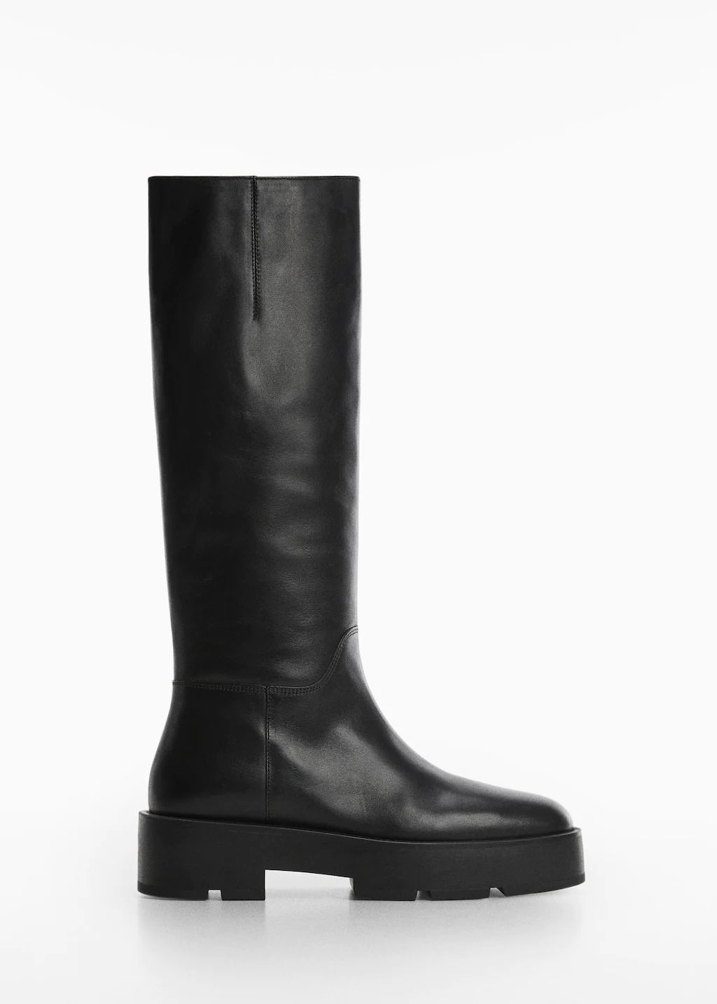 High leather platform boot -  Women | Mango USA | MANGO (US)