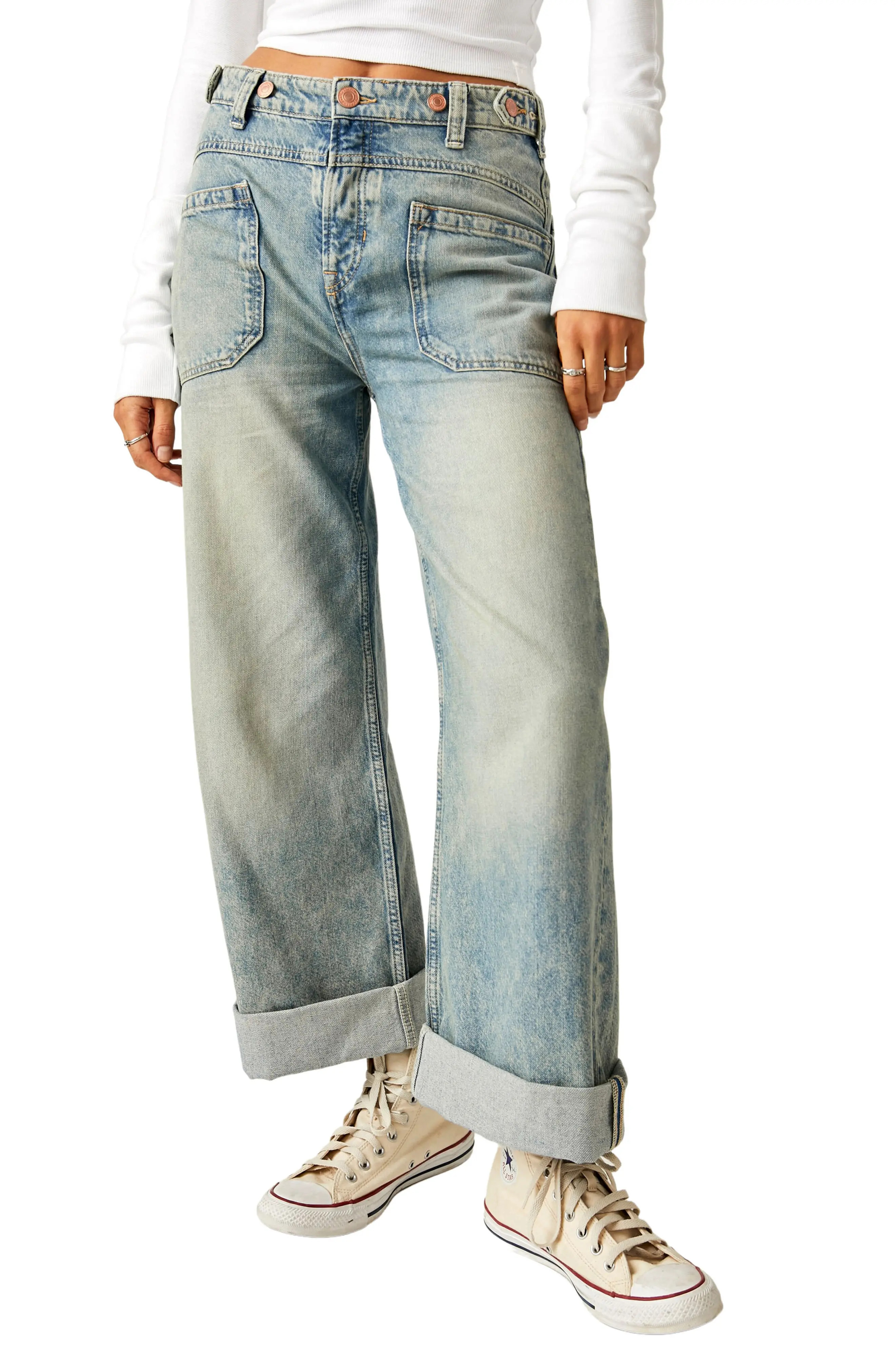 We the Free Palmer Cuffed Baggy Jeans (Women) | Nordstrom | Nordstrom