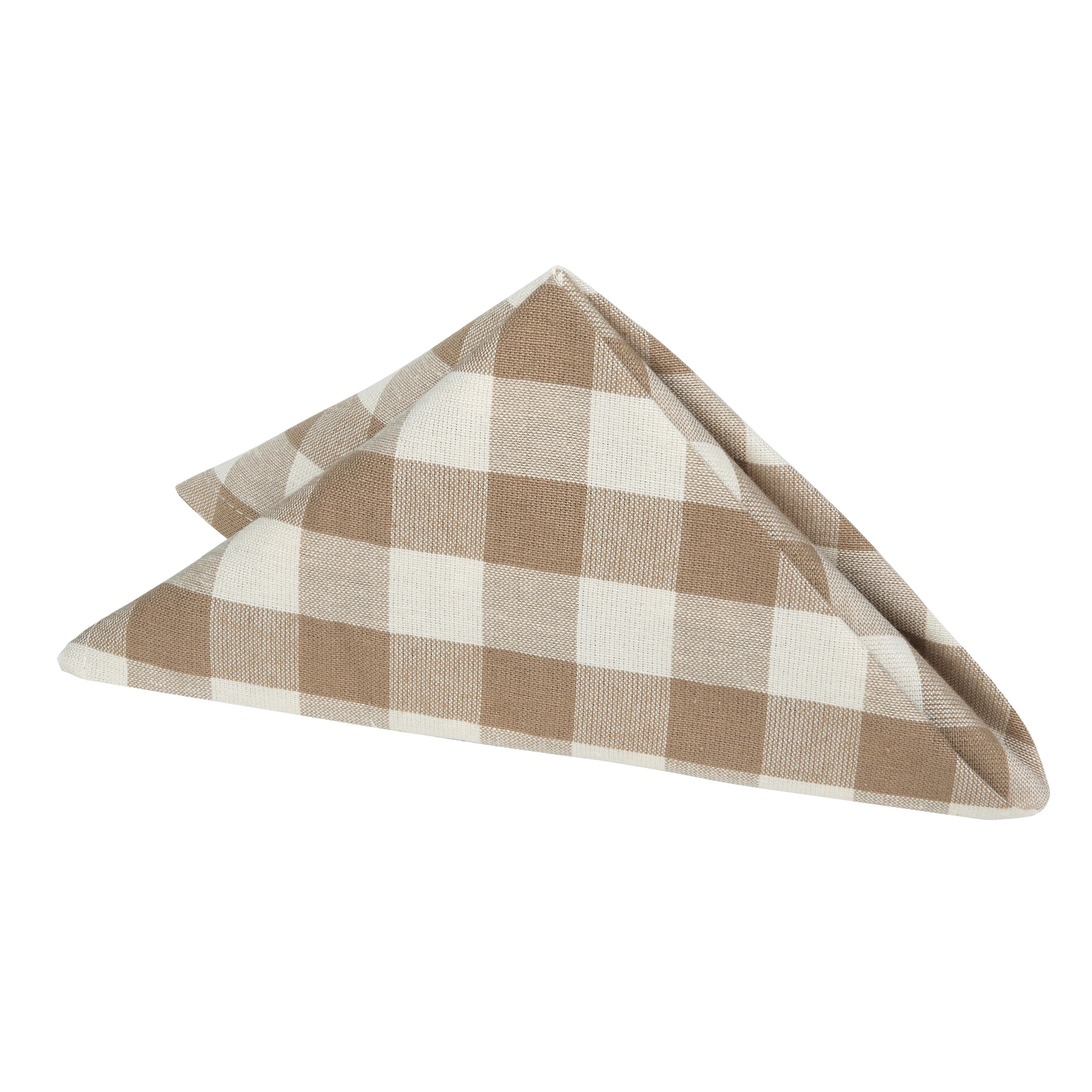 Achim Buffalo Check Polyester/Cotton Dinner Table Napkins - Taupe - Set of Four | Walmart (US)